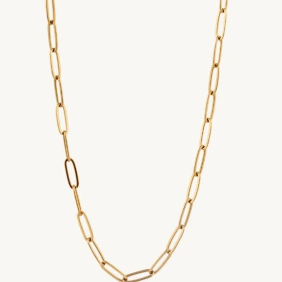 Layering Gold Paperclip Chain Necklace Versatile Waterproof Jewelry for Everyday - Picture 11 of 11